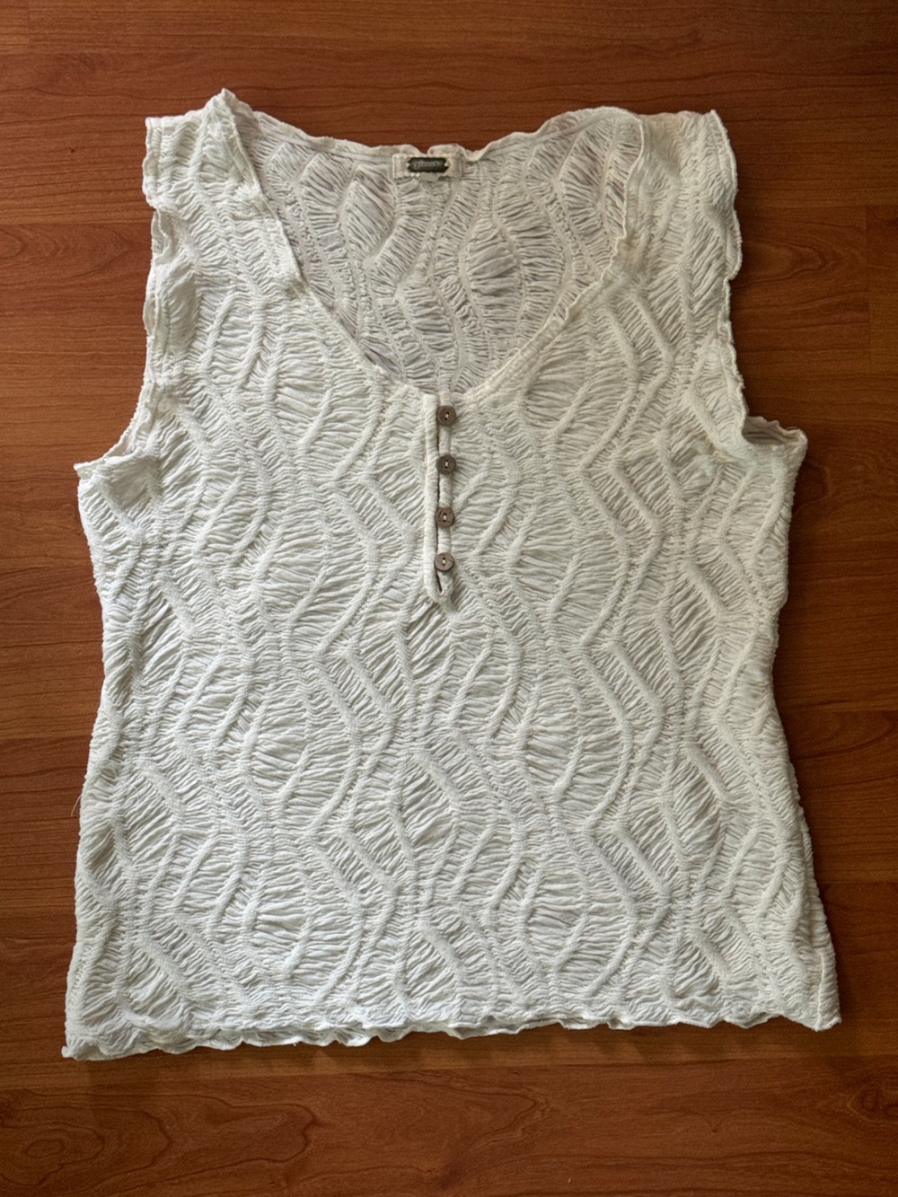 Gimmicks Textured Knit Tank with Buttons
